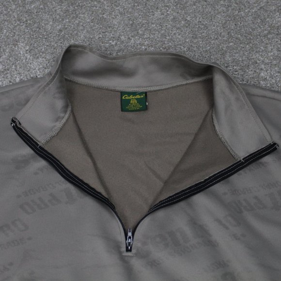 Cabelas Sweater Men's 2XL XXL Reg Gray 1/4 Zip Scent Pro Pullover L/S Sweatshirt - Picture 5 of 8
